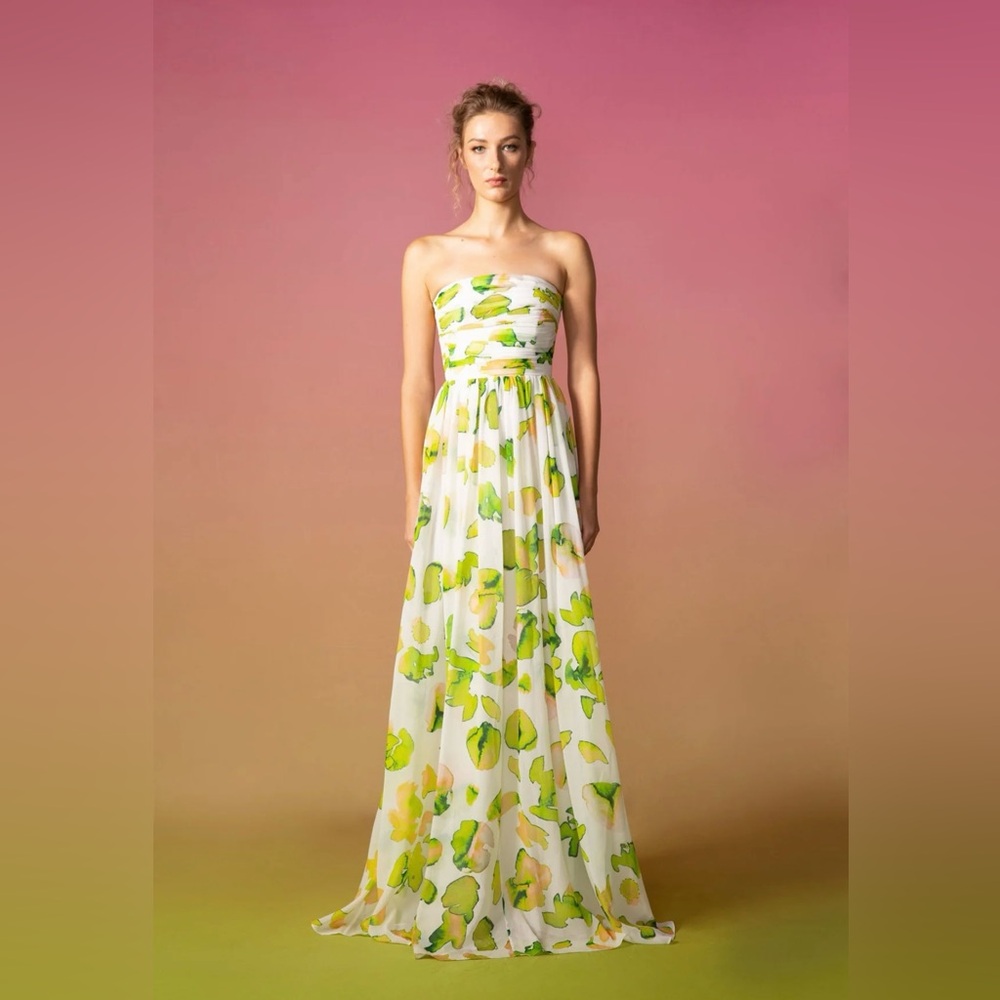 Floral Strapless Maxi Dress